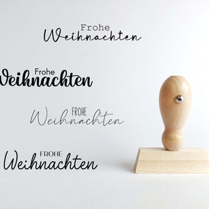 Frohe Weihnachten Stempel | Stempel Weihnachten | 50 x 10 mm - Holzstempel | Weihnachtskarte | Weihnachtsstempel | Stempel Rechteckig Advent
