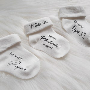 Babysocke - Schwangerschaft verkündung | Wir werden Eltern Verkündung | Du wirst Papa | Du wirstt Oma | Personalisierte Babysocke | Söckchen