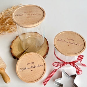 Vorratsglas Aus der Weihnachtsbäckerei Holzdeckel personalisiert mit Wunschname Weihnachtsdeko Weihnachtsgeschenk Plätzchen image 3