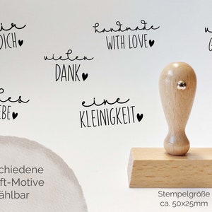 Schreibschrift mit Herz | Liebe Worte Stempel 8 Motive |Für Dich |Toll gemacht | Vielen Dank | Viel Glück | Alles Liebe | Handmade with love