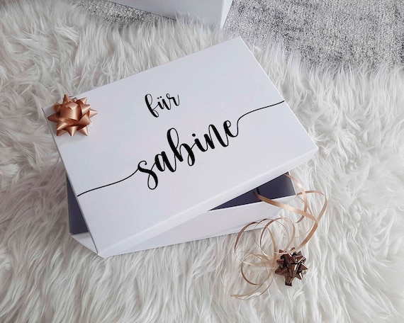 Geschenkbox Mit Wunschnamen Box Farbe Weiß, Box-größe Klein / Groß, Edle Geschenkkiste, Geschenkverpackung Zum Selbst Befüllen, DIY Geschenk