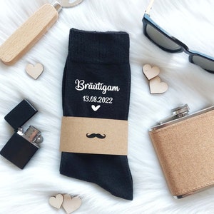 Hochzeitssocken mit Personalisierung | versch. Aufdrucke | Getting Ready Hochzeit Accessoire Bräutigam | Herren  Männer Socken | Anzugsocken