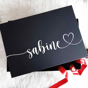Geschenkbox mit Wunschnamen, edle Geschenkkiste, Weihnachtsgeschenk, Geschenkverpackung zum selbst Befüllen, DIY Gechenkkarton