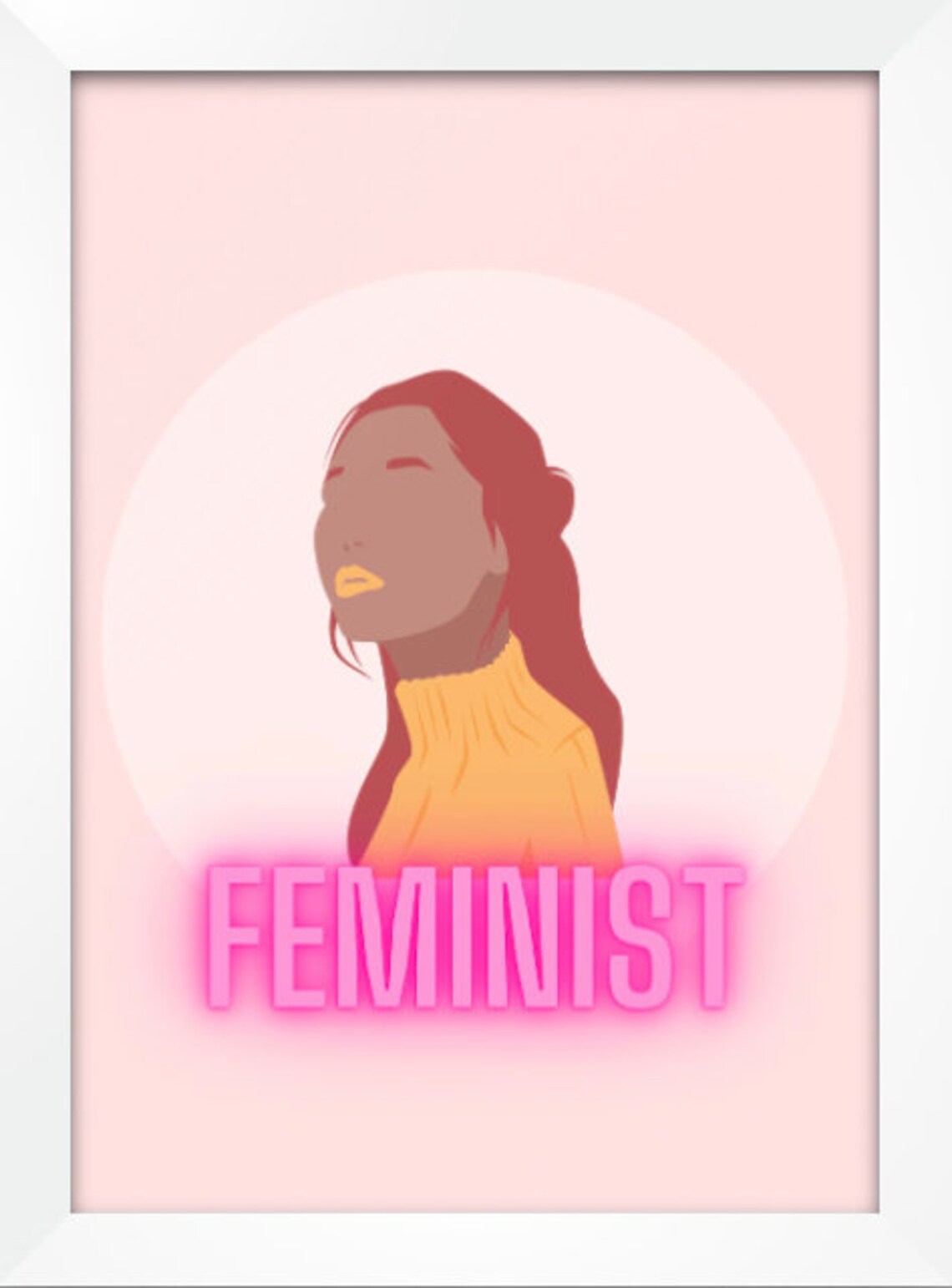 Pink FEMINIST Graphic Art Print / feminism Home Decor / Women Etsy