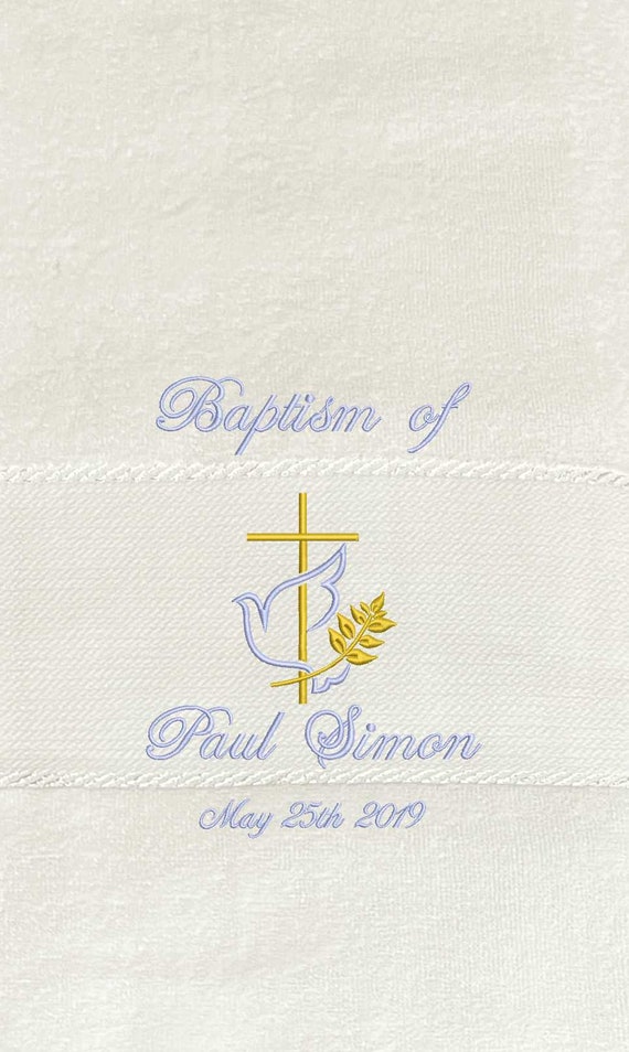 Customised Embroidered Towel Baptism Boy 2 free Delivery Etsy
