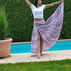 Ronald Kolodzie Maxi-Skirt in Orange Gutsy Cotton for Concept VII 70s Award Winning Designer