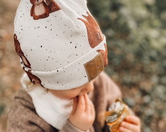 Hipsterbeanie Fuchs und Eichhörnchen