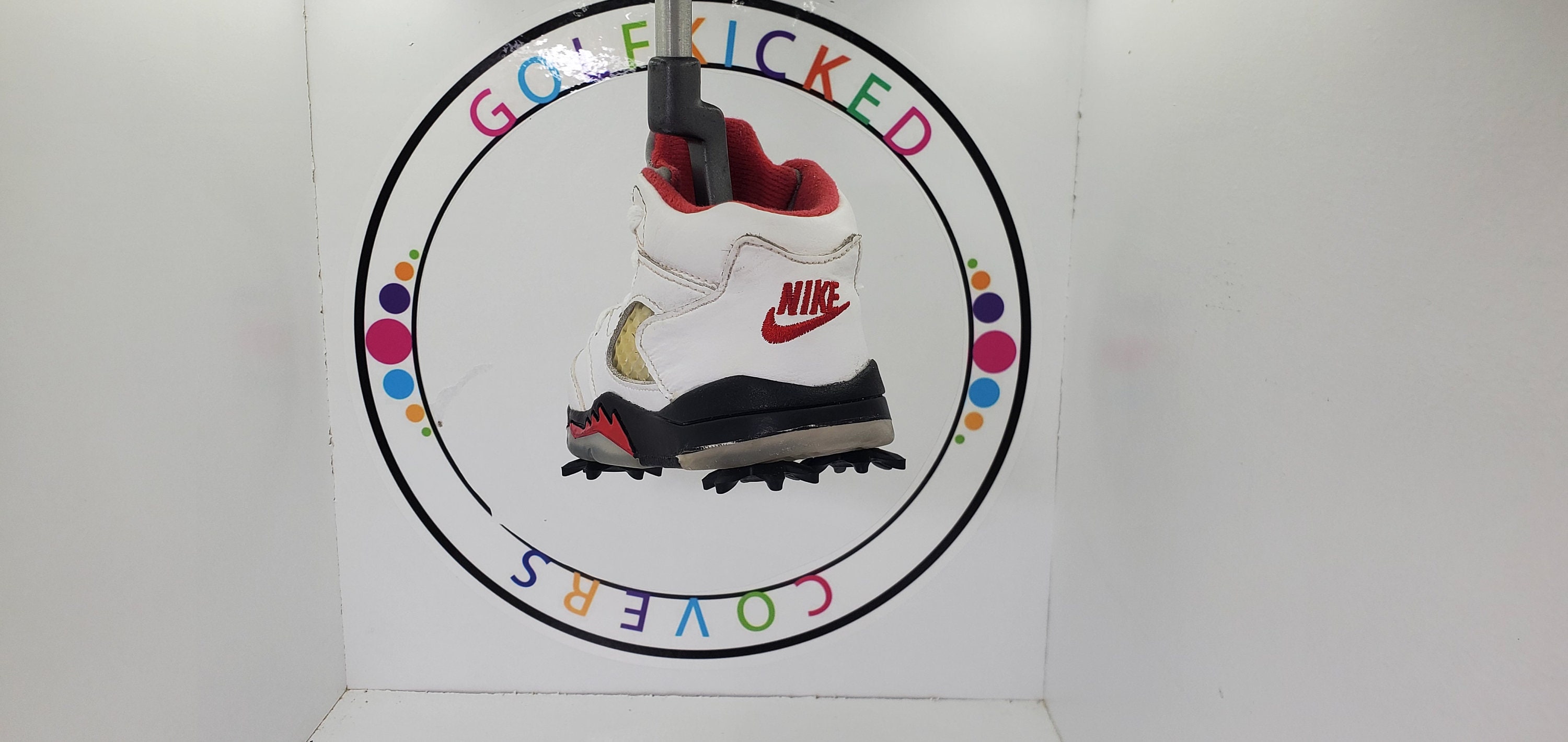 jordan fire red golf shoes