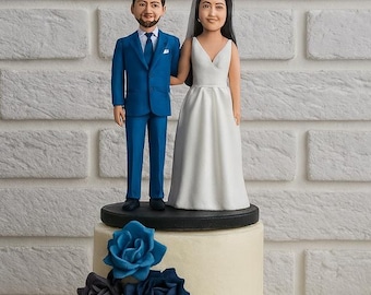 Custom Wedding Cake Topper, Personalized Couple Figurine, Bride And Groom Cake Topper, Custom Figurine Gift, Wedding Cake Figurine