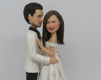 Custom figurine wedding, Custom figurine cake topper, Custom figurine from photo, Custom bobblehead couple, Bride and groom figures
