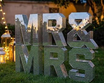 Mirror Mosaic Letters, Custom Initials Sign, Wedding Decor, Engagement Party, Proposal Prop, DIY Mirror Disco Letter Kit, 3D Letters Decor