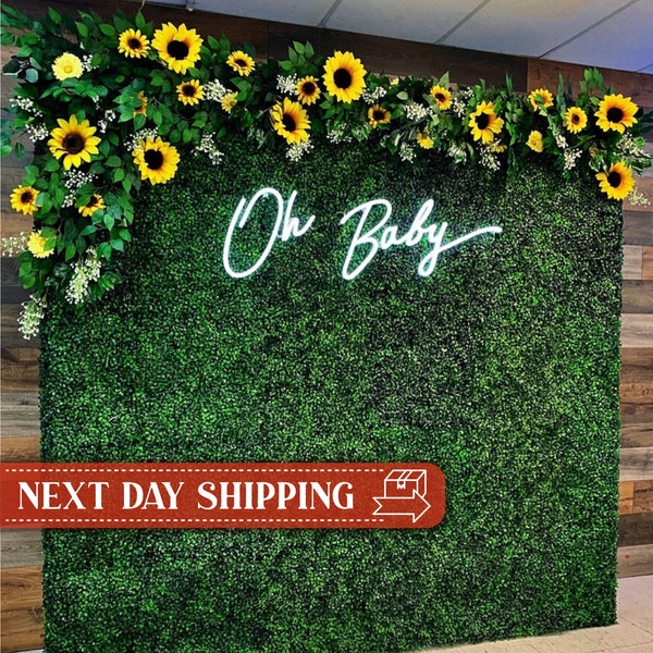 Baby shower backdrop greenery, Hedge wall backdrop, baby shower photo backdrop, Grass wall backdrop, Grass wall decor, Plant backdrop