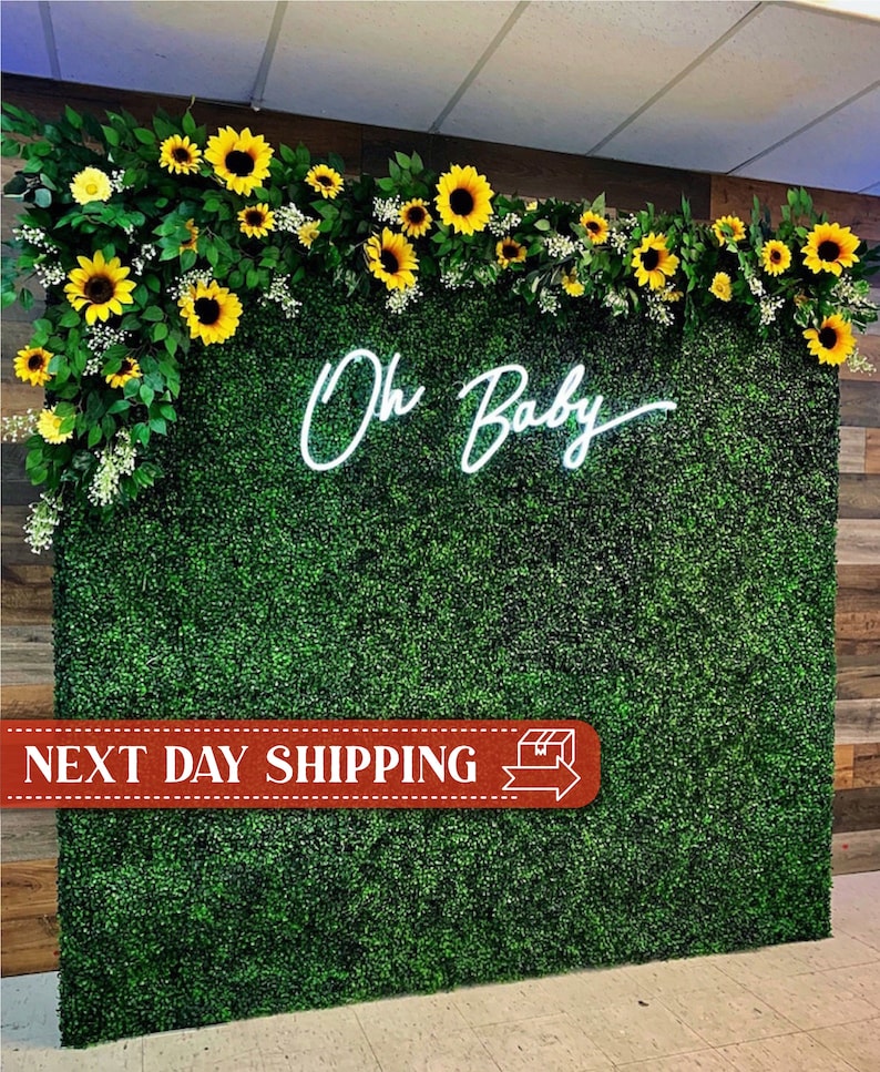Baby Shower Backdrop Greenery Hedge Wall Backdrop Baby Etsy