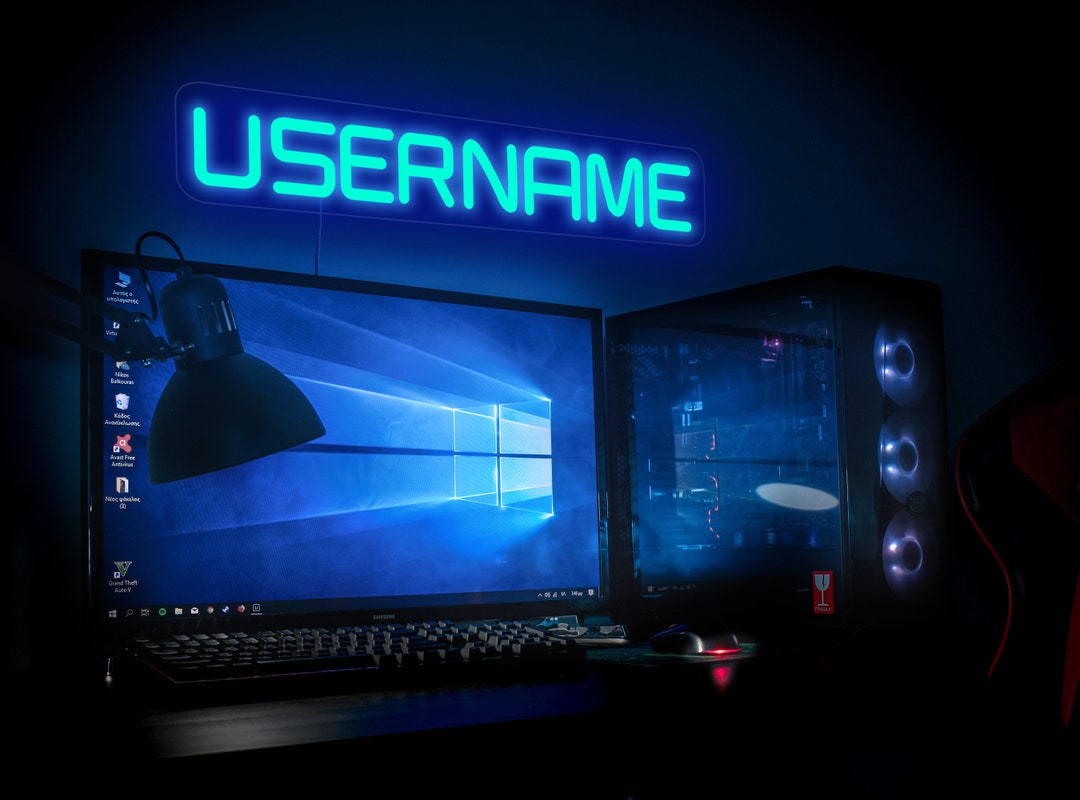 Neon Sign Custom Gaming, Custom Neon Sign Username, Personalized Gamer ...