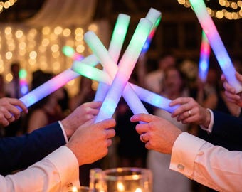 LED Foam Glow Sticks, Party Dance Floor Wands, Wedding Reception Favors