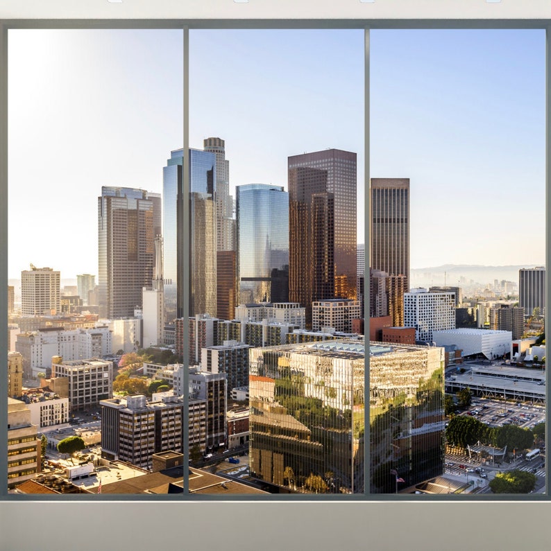 Los Angeles Skyline Office Backdrop for Video Calls Etsy