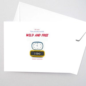 Carte anniversaire personnalisable "22H00".