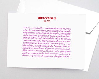 Personalizable birth congratulations card for girl.