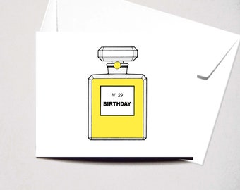 Carte anniversaire personnalisable "Le parfum".