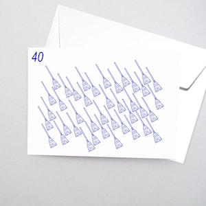 Klantgerichte verjaardagskaart "40 bezems".