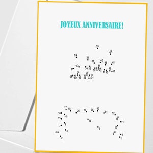 Carte anniversaire "Point à relier"