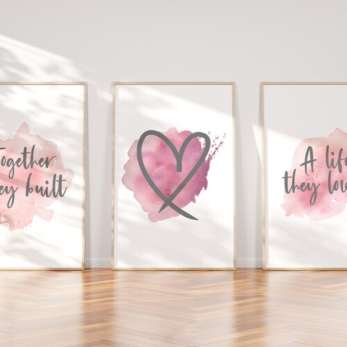 Navy and Silver Wall Art Print Set of 3 Unframed Together Etsy UK