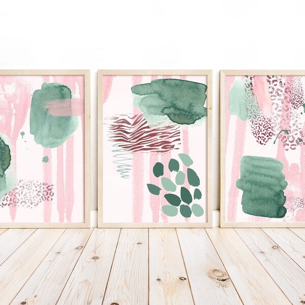 Pink and Green Decor Etsy UK