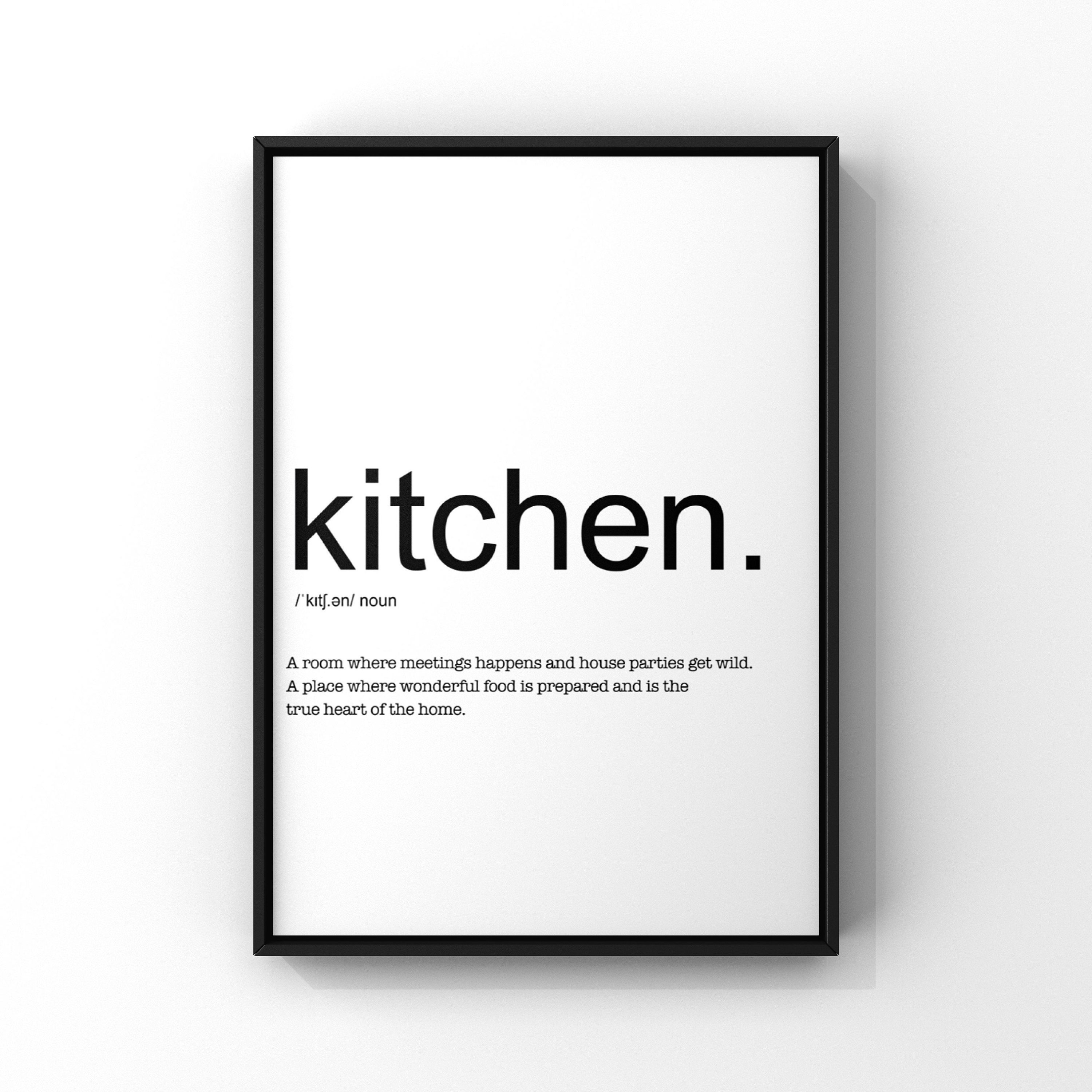 Kitchen Print Quote Print Kitchen Definition Decor Print | Etsy