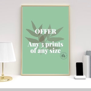 Mix and match any prints set of 3, bundle of wall art prints, multi-buy print set, pick and choose, any 3 prints any size, unframed prints