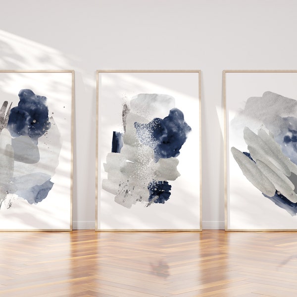 Blue Grey Wall Art Etsy