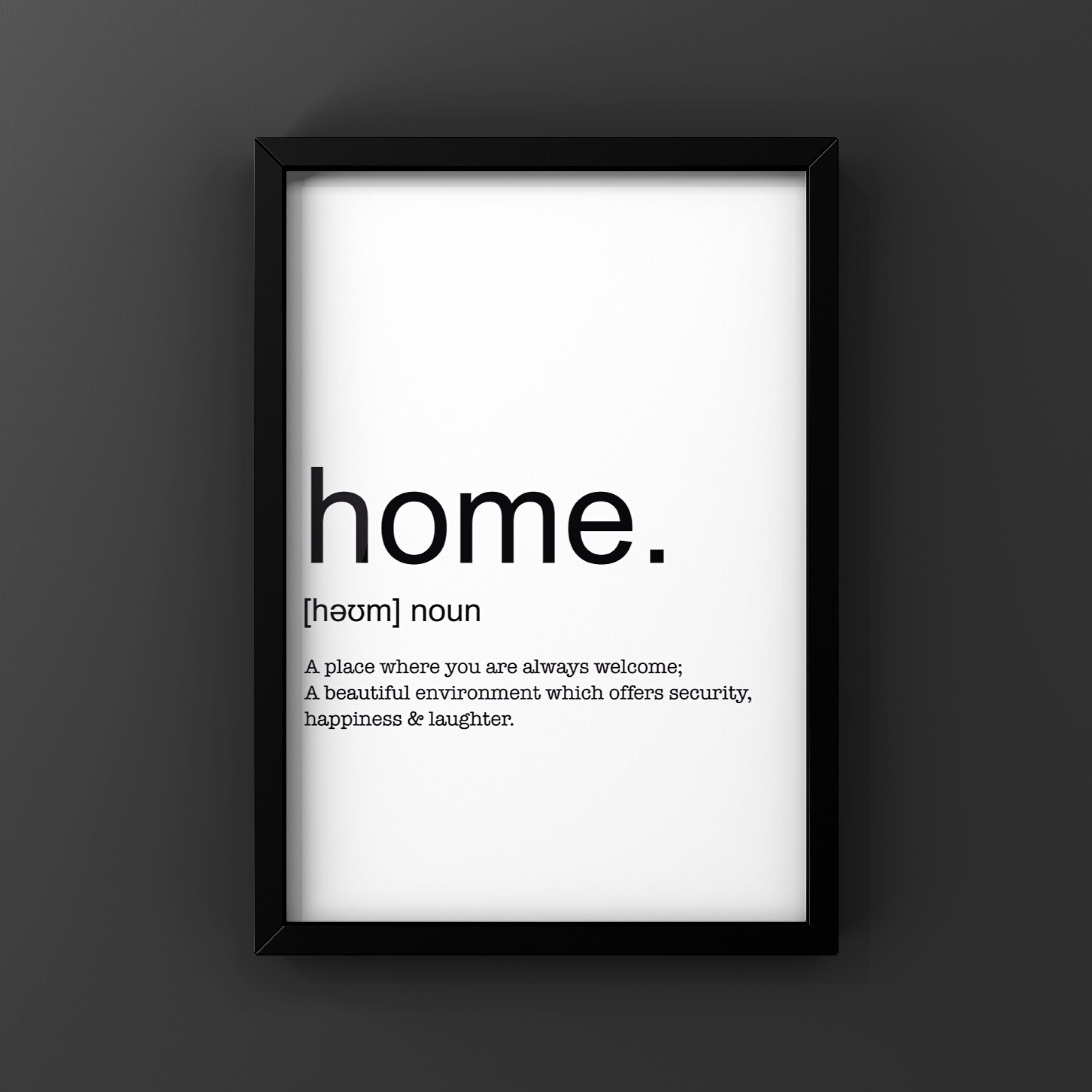 Home Definition Print Home Decor Wall Art Minimal Print Etsy