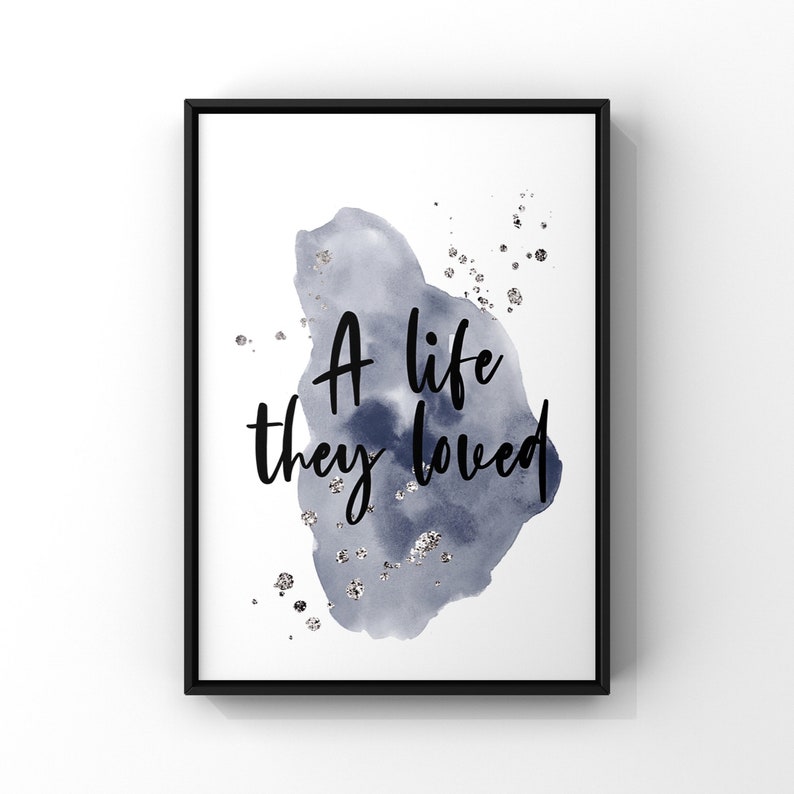 Navy and Silver Wall Art Print Set of 3 Unframed Together Etsy UK