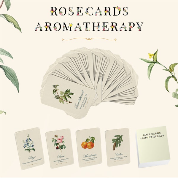 BOTANICAL TAROT healing CARDS deck  - For the good witch,aromatherapy and plants lovers - Essential Oils Healing cards: 41 Cards & guidebook