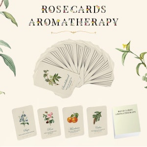 Rosecards- Oracle Aromatherapy insihgt cards, Aceites esenciales Baraja de cartas y guía, Cartas de inspiración botánica, Regalo para amantes de las plantas, tarot