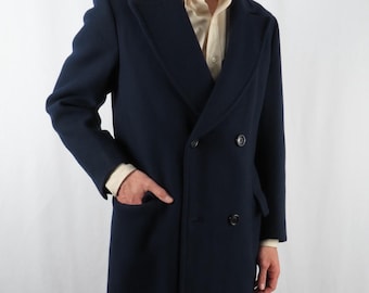 Vtg 44L 90s Gents Crombie/overcoat - Double Breasted “ a Luxurious