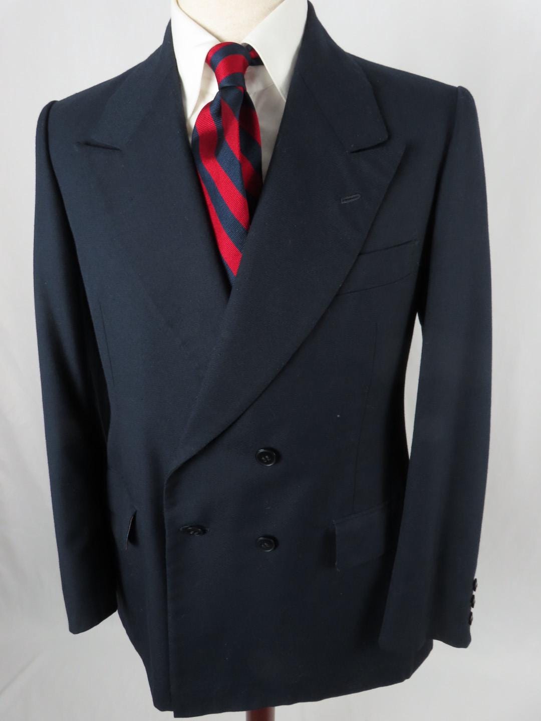 1970s Vintage Bespoke Blazer. Double Breasted 4x2 Pattern