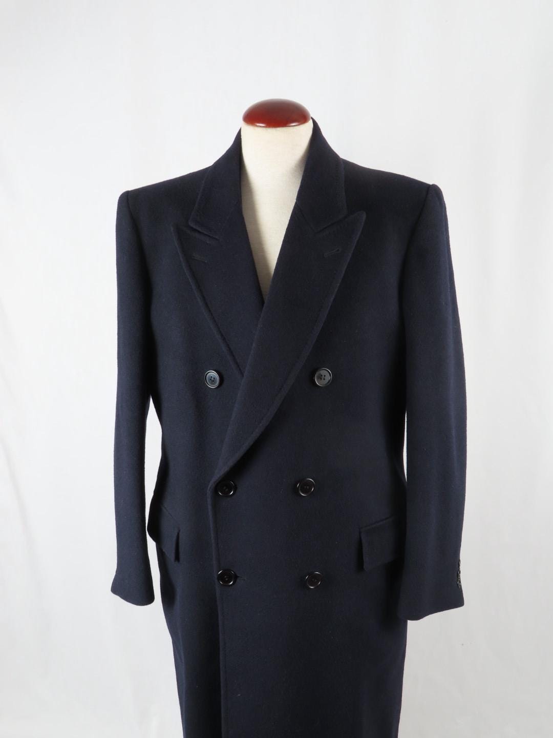 1990 Vintage Double Breasted Overcoat Wool Camelhair Blend