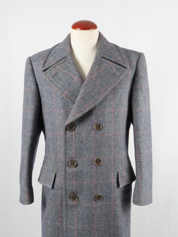 Vintage 70's Chesterfield Double Breasted Overcoat Heavy Weight