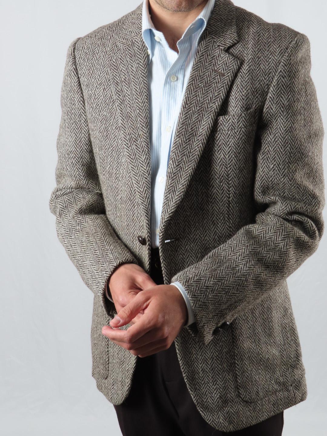 Vintage 80s Harrys Tweed Herringbone Jacket 36-38UK 46-48IT - Etsy UK