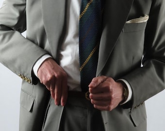 1983 Full Bespoke Sea Green Mohair Two Pieces Suit 36UK 46IT