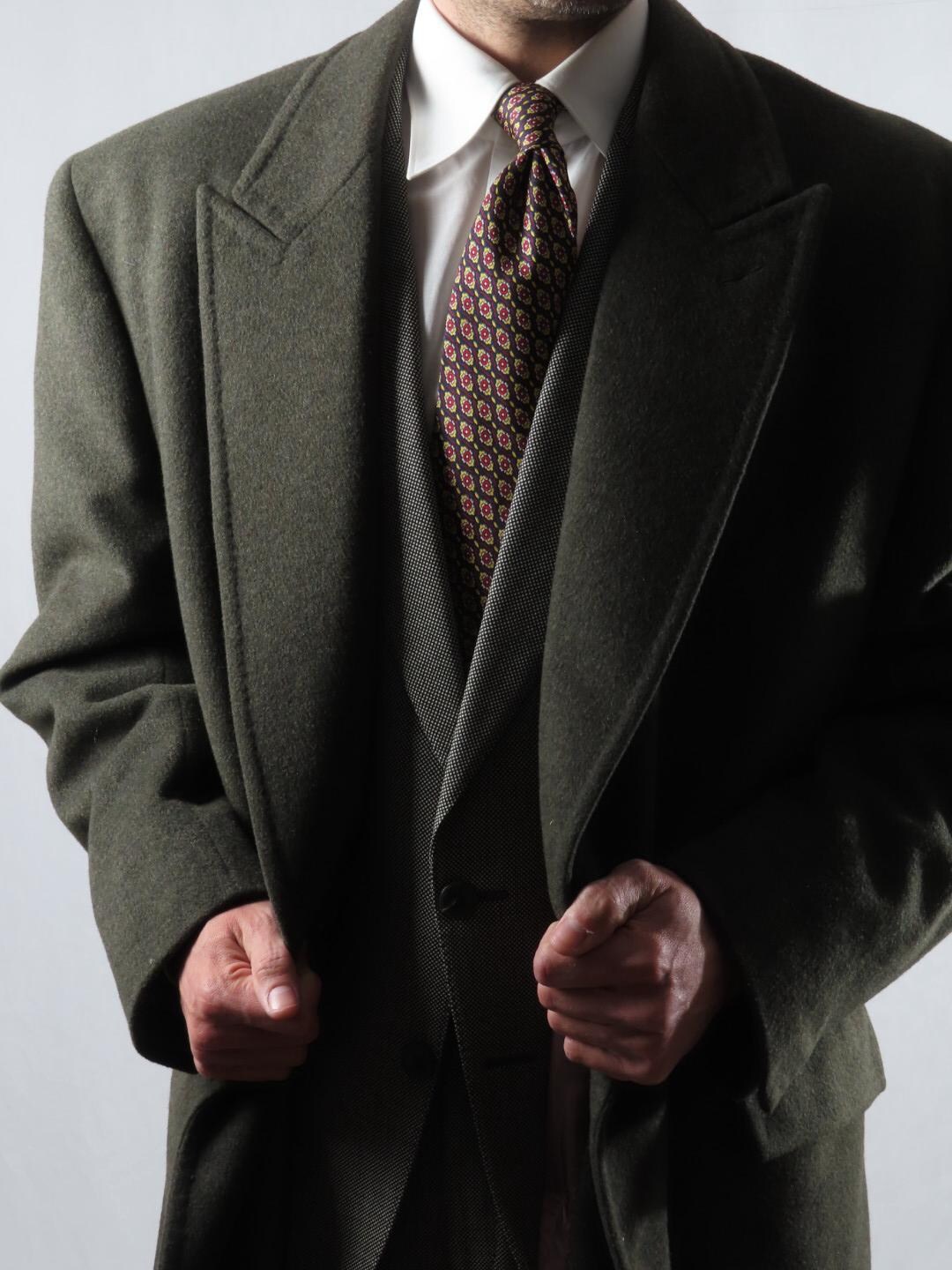 Greca Overcoat 40s/50s Bespoke Double Breasted Overcoat Greyish Green XXL - Etsy