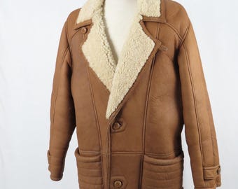 Vintage Shearling Jacket Made in Italy Size 50