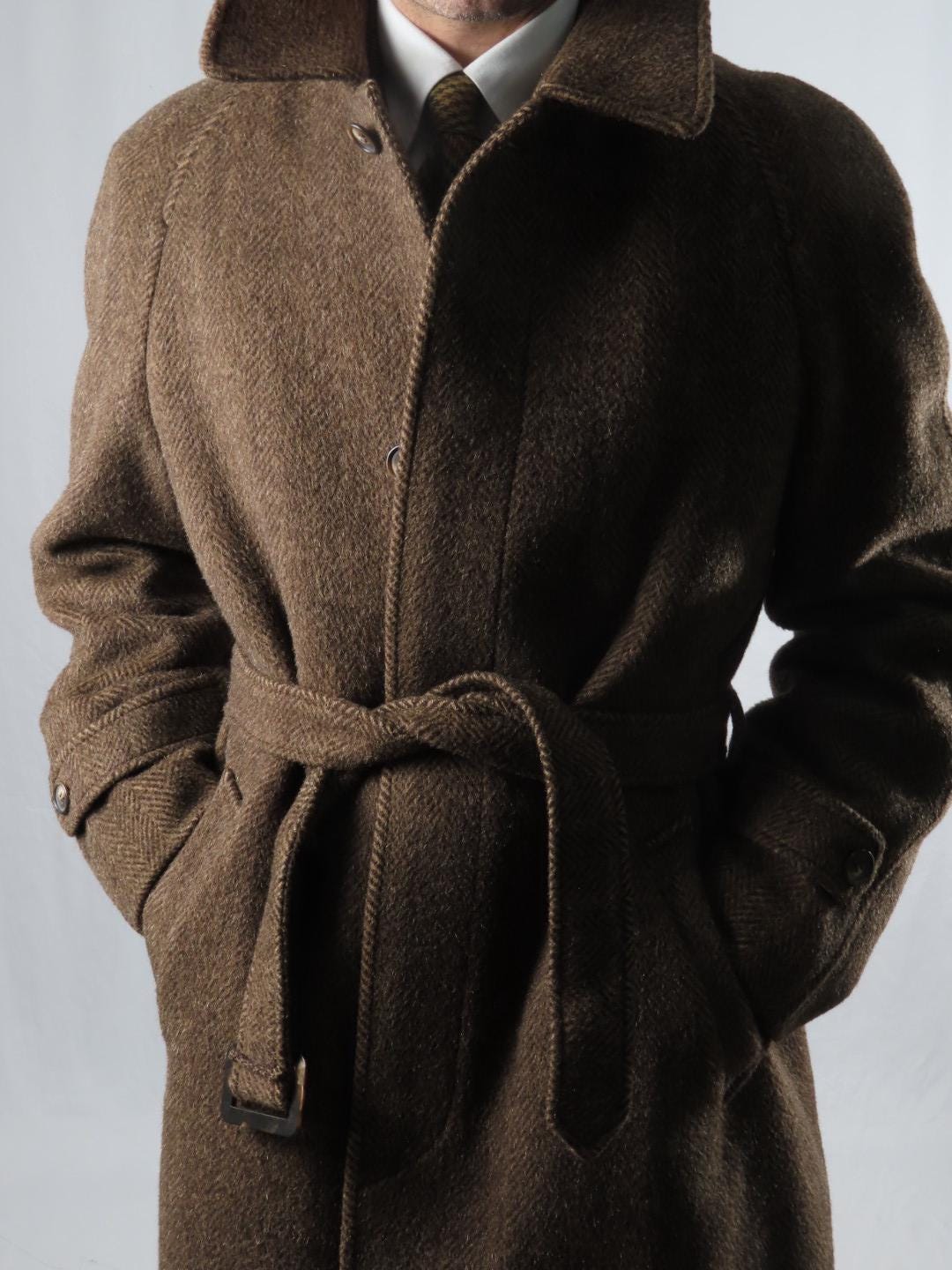 竜*猿様 60's VINTAGE BESPOKE RAGLAN LODEN C Rory Men's Classic Loden Wool Overcoat - Robert W. Stolz