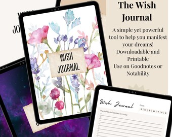 The Wish Journal - Digital Journal for Notability or Goodnotes - Manifesting Journal - Law of Attraction - Downloadable - Printable