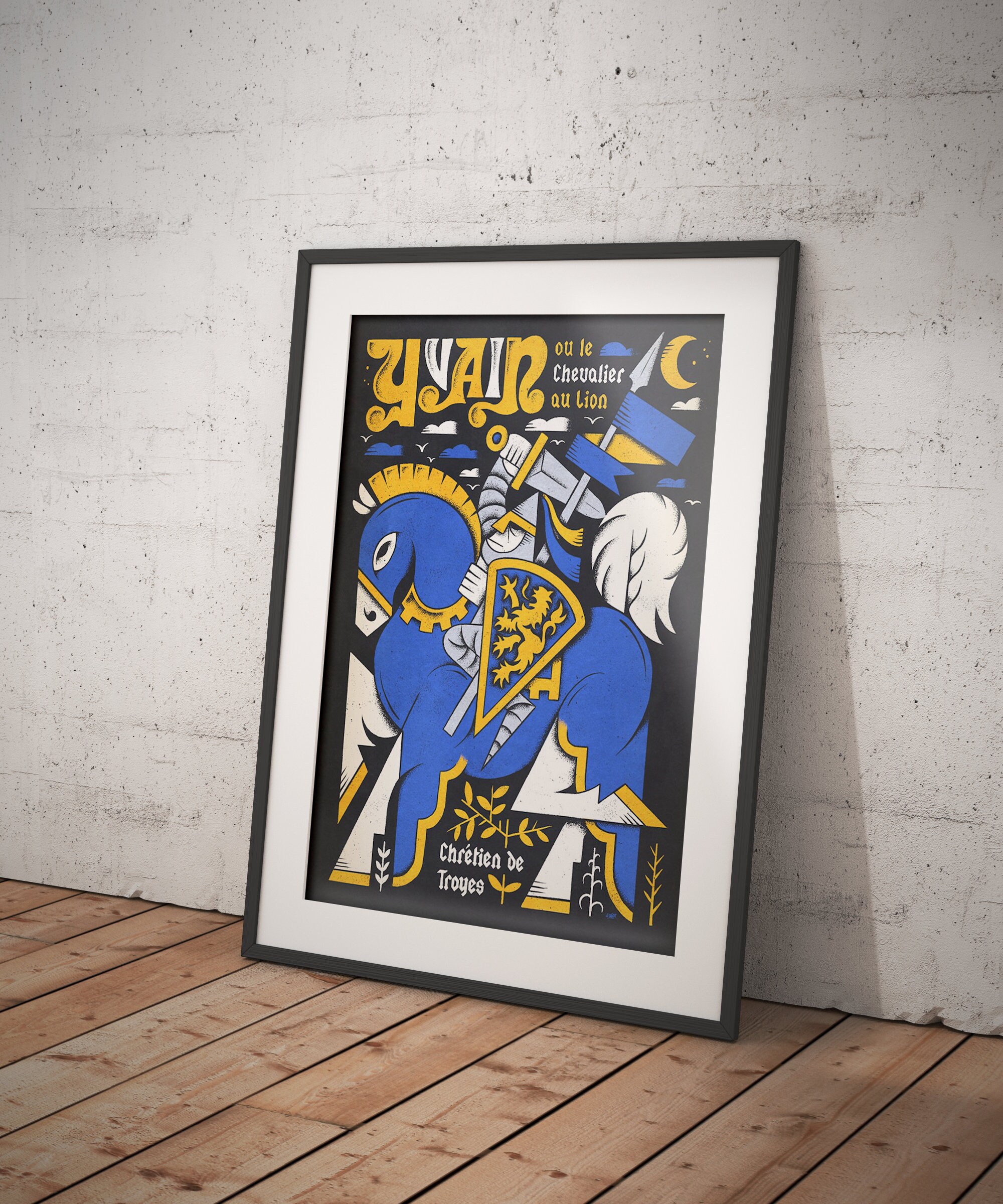 Yvain Ou Le Chevalier Au Lion Illustration Poster/illustration A3 Yvain or the Lion Knight - Etsy