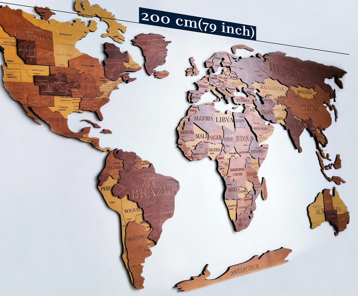 Wood World Map Wall Map of the World Wooden Map Push Pin Etsy UK