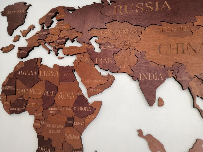 World Map Wall Wood Map Wooden Map of the World Map Wooden Etsy UK