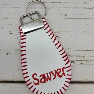 Baseball Keychain, Personalized Baseball keychain, Embroidered Baseball key chain, custom Baseball key chain, Personalized Baseball gift