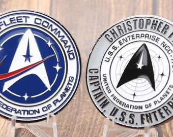 2” Star Trek Captain Christopher Pike USS Enterprise Away Patch Challenge Coin