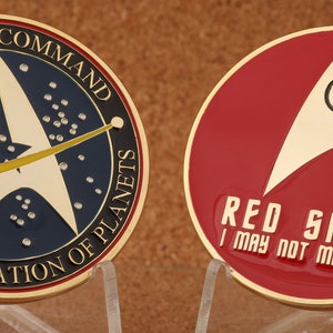 5 cm Gold Star Trek rotes Shirt Ich darf es nicht herausfordern